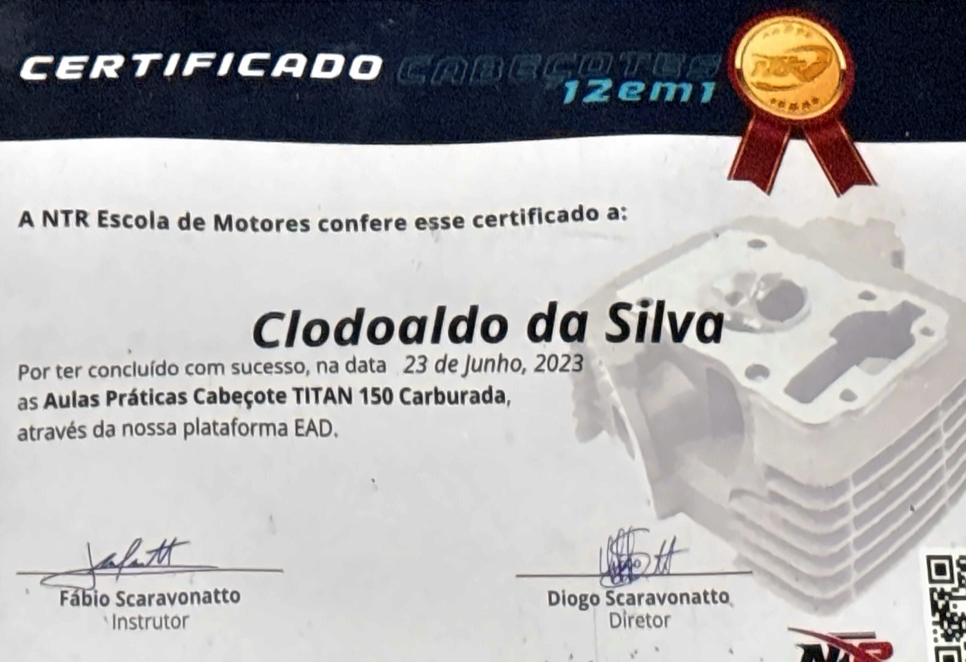 Certificado: Cabeçote Titan 150