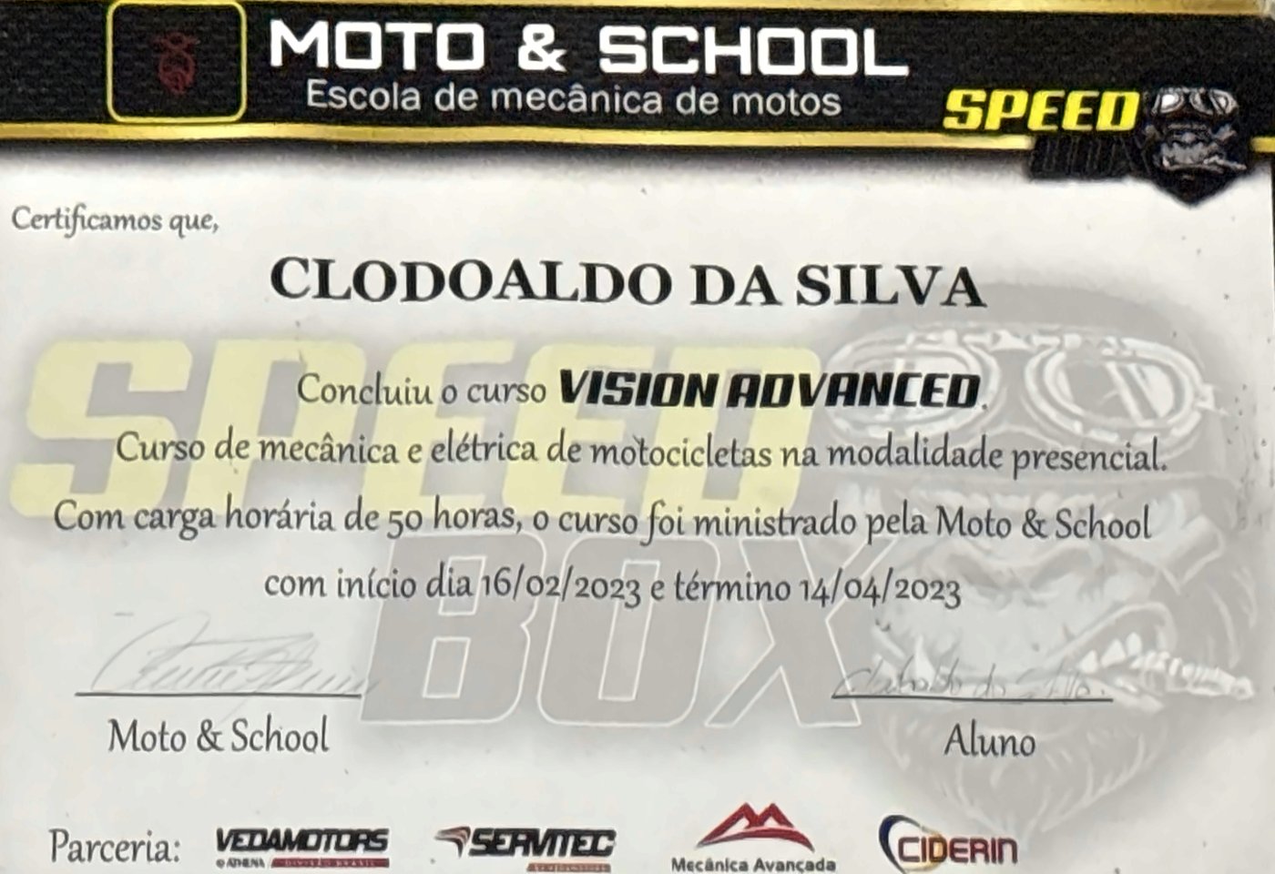 Certificado: Vision Advanced